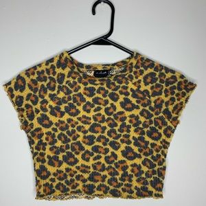 Leopard Waffle Crop top